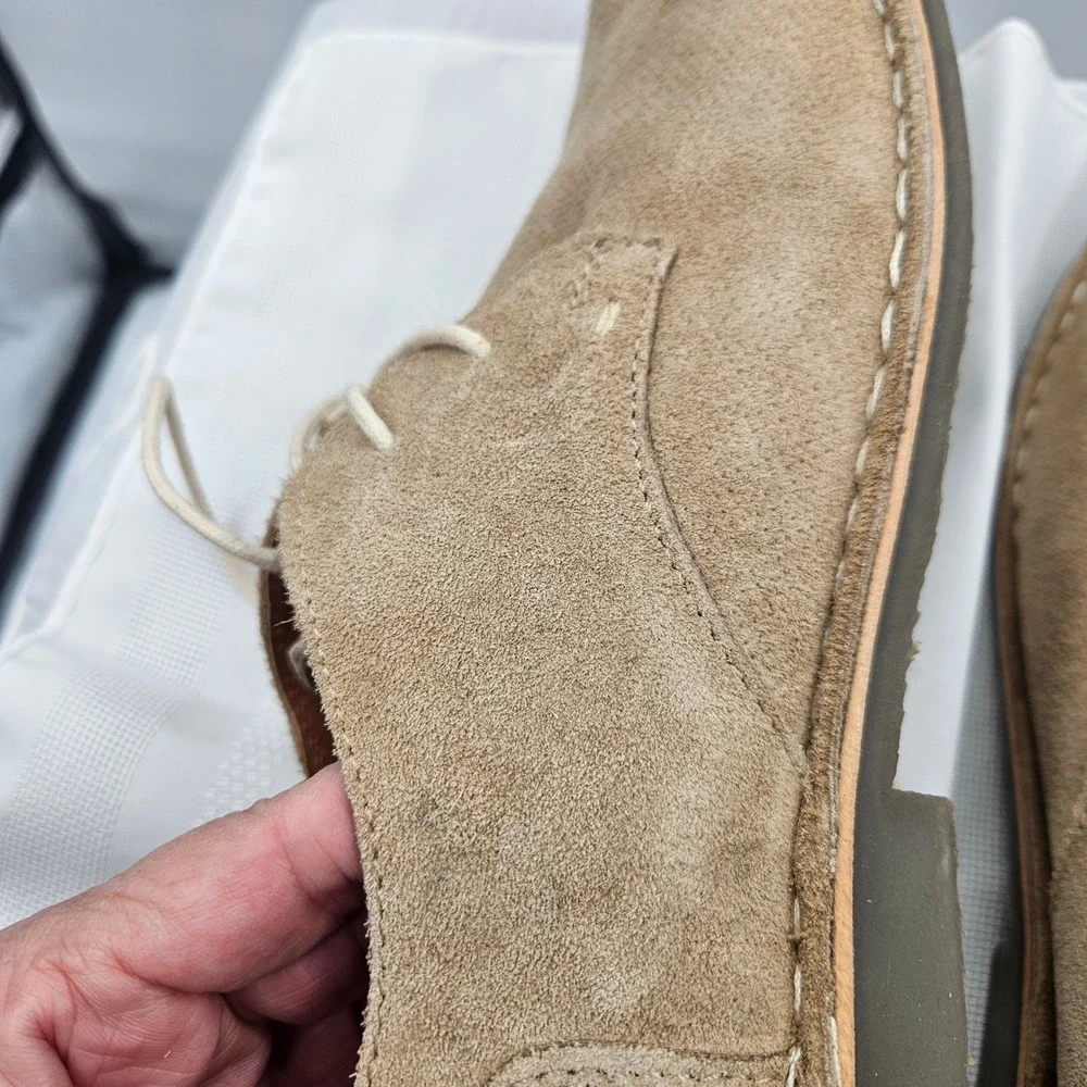 Studio Ink Mens Tan Suede Lace Up Derby‎ Shoes Beige Casual Dress Shoes
